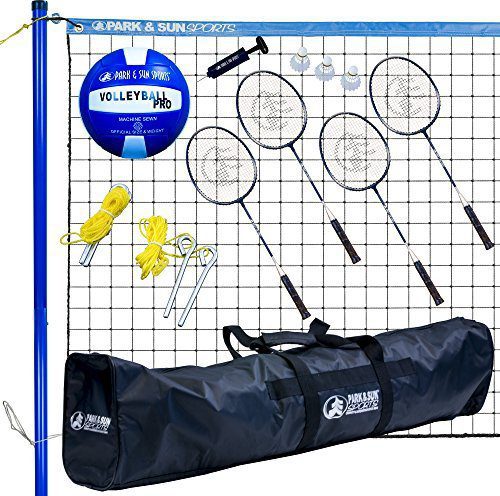 Our Top 4 Volleyball Badminton Combo Sets - Park and Sun Sports Volley Sport Combo Set portable outdoor net system