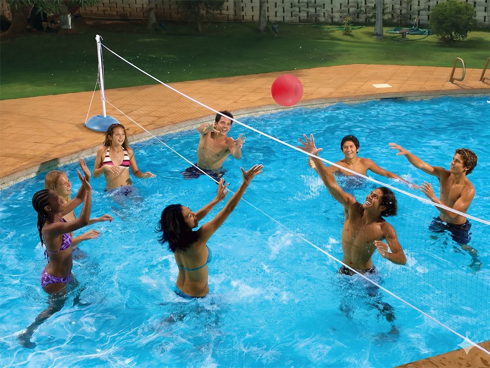 The Best 7 Pool Volleyball Sets - Poolmaster Across In-Ground Swimming Pool Volleyball Game Set 2
