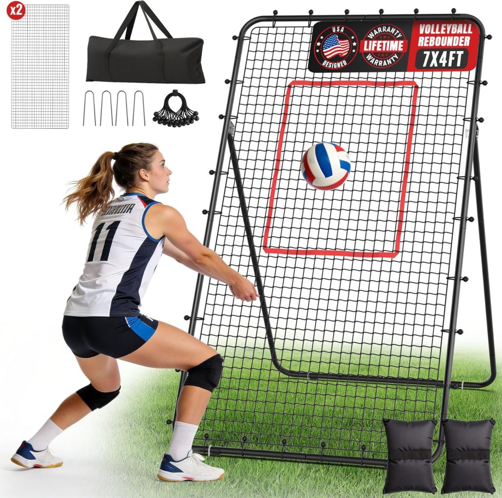 Best Volleyball Rebounders for Solo Practice - Suteck 7x4ft Volleyball Rebounder Net