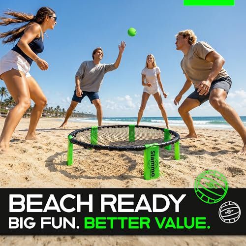 The 6 Best Spikeball Sets - GoSports Slammo set up on a lawn with players ready to play