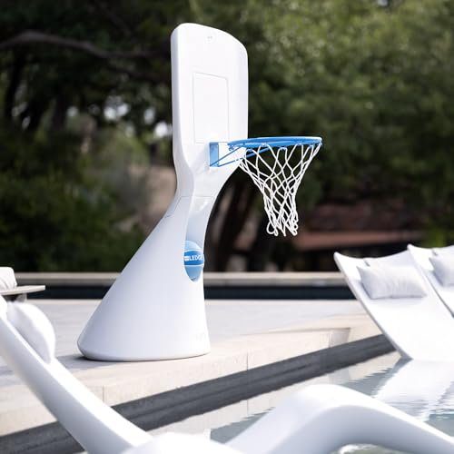 The Top 6 Pool Basketball Hoops - Ledge Lounger Hoopstr built-in ball storage detail