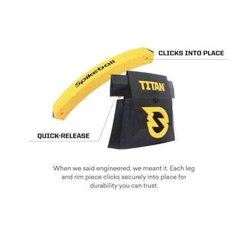 The 6 Best Spikeball Sets - Spikeball Titan set up on a court showing the triangular rim design