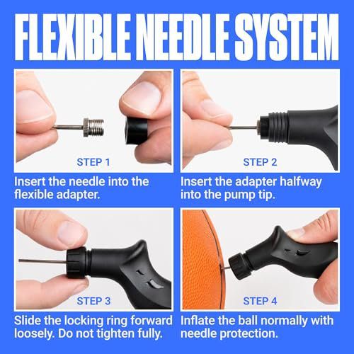 Top 7 Volleyball Ball Pumps - SPORTBIT pump showing dual-action mechanism