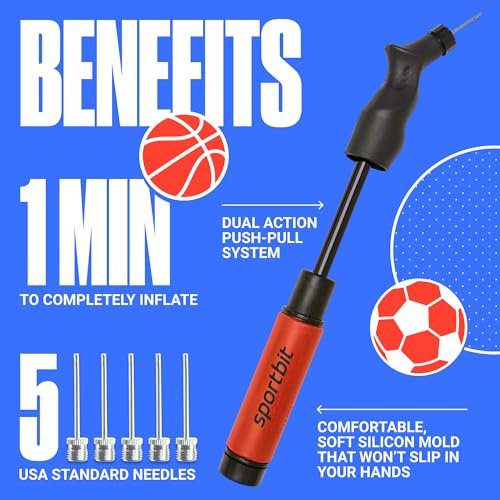 Top 7 Volleyball Ball Pumps - SPORTBIT pump with nylon bag and needle kit