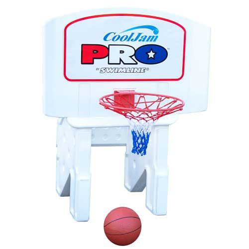 The Top 6 Pool Basketball Hoops - Swimline Cool Jam Pro poolside basketball game assembled at pool